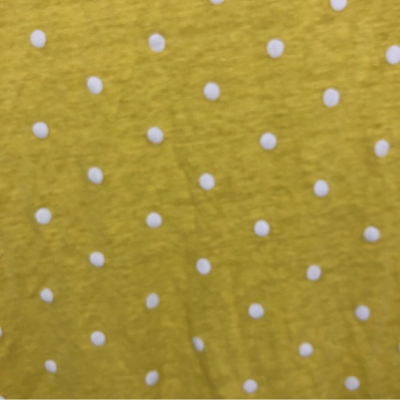 Loft Linen Little Yellow Top w/Ruffle Capped Sleeves and Swiss Dot Graphics SZ M - Picture 6 of 6